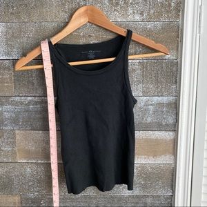 Thin black strapped tank